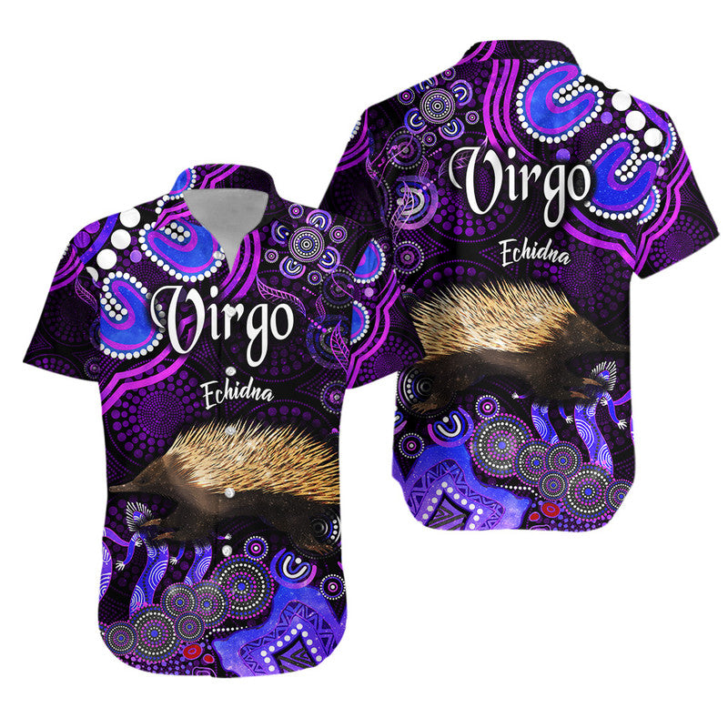 australian-astrology-hawaiian-shirt-virgo-echidna-zodiac-aboriginal-vibes-purple