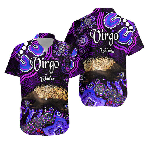 australian-astrology-hawaiian-shirt-virgo-echidna-zodiac-aboriginal-vibes-purple