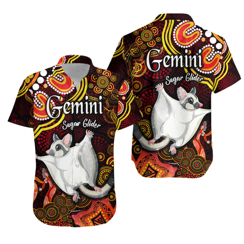 australian-astrology-hawaiian-shirt-gemini-sugar-glider-zodiac-aboriginal-vibes-red