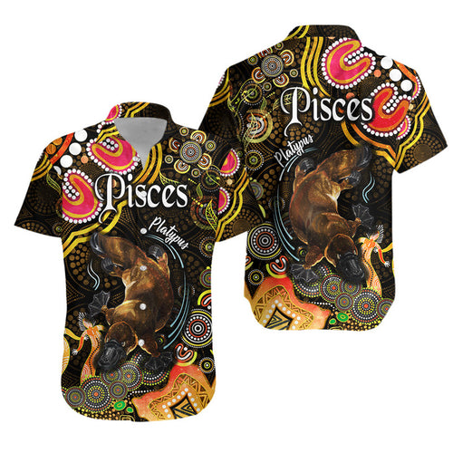 australian-astrology-hawaiian-shirt-pisces-platypus-zodiac-aboriginal-vibes-gold