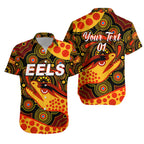 (Custom Personalised) Parramatta Eels Hawaiian Shirt 2021 Indigenous Vibes - Black, Custom Text And Number