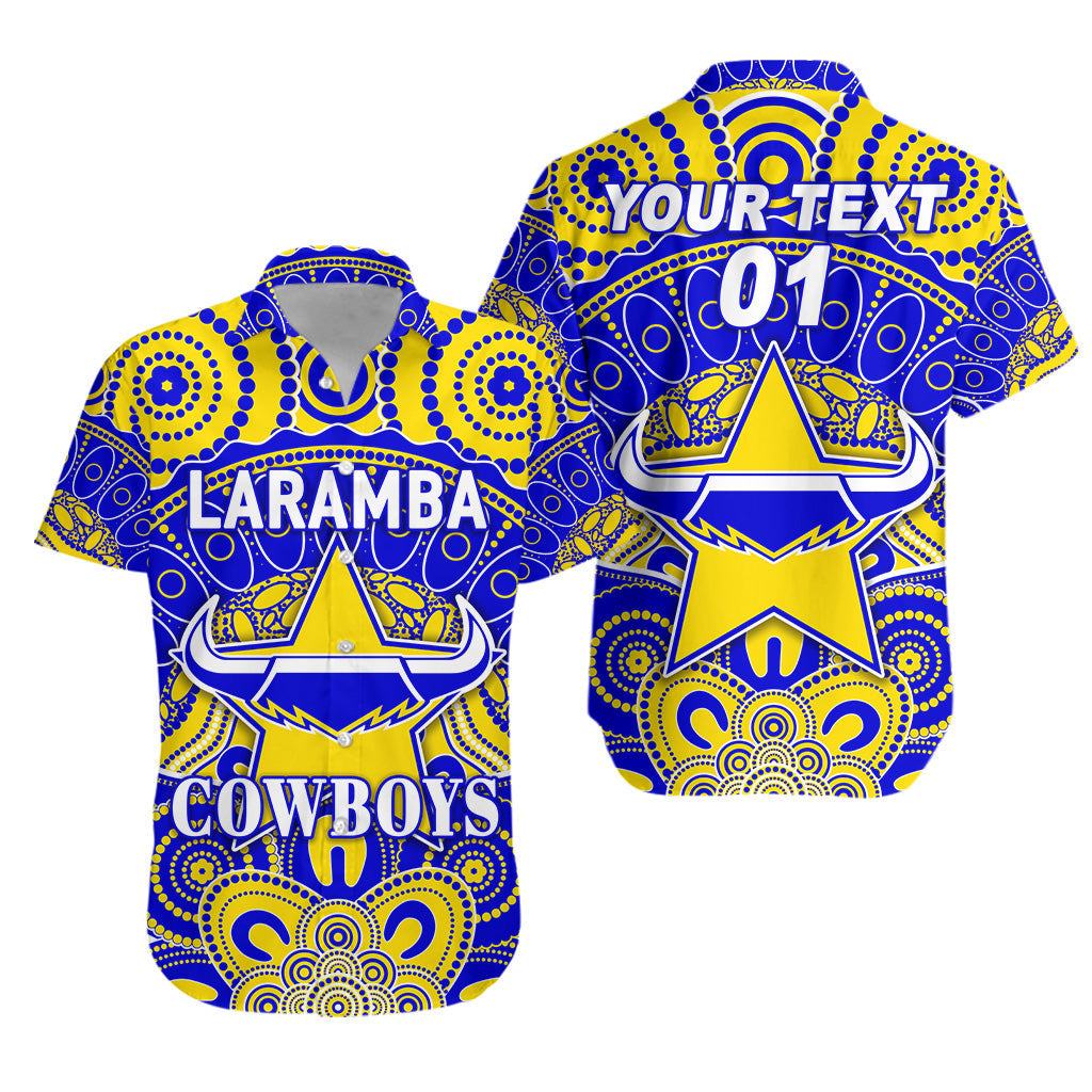 (Custom Personalised) Laramba Cowboys Football Club Hawaiian Shirt Indigenous Style, Custom Text And Number