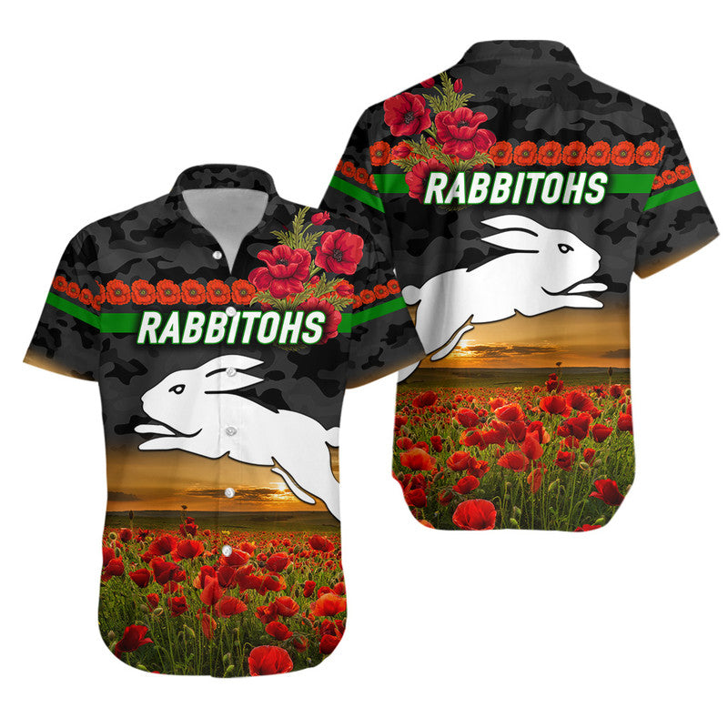 south-sydney-rabbitohs-anzac-2022-hawaiian-shirt-poppy-flowers-vibes-black