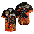(Custom Personalised) St. George Illawarra Dragons Hawaiian Shirt 2021 Simple Indigenous - Red, Custom Text And Number LT8 - Vibe Hoodie