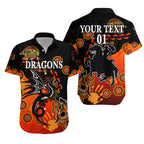 (Custom Personalised) St. George Illawarra Dragons Hawaiian Shirt 2021 Simple Indigenous - Red, Custom Text And Number LT8 - Vibe Hoodie
