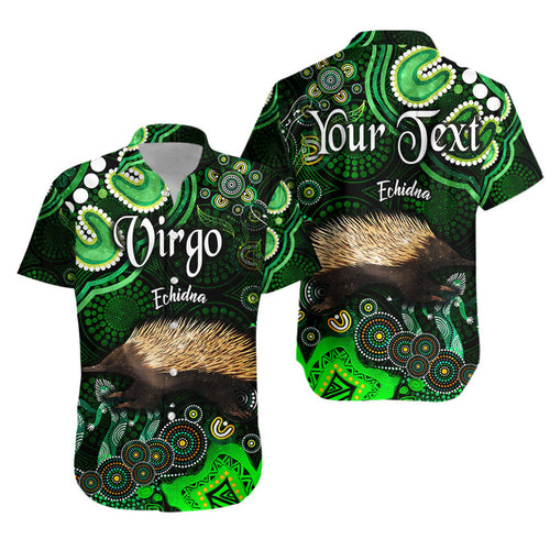 custom-personalised-australian-astrology-hawaiian-shirt-virgo-echidna-zodiac-aboriginal-vibes-green