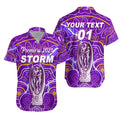 (Custom Personalised) Melbourne Storm Hawaiian Shirt 2021 Indigenous Premiers - Trophy, Custom Text And Number
