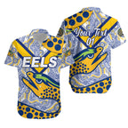 (Custom Personalised) Parramatta Eels Hawaiian Shirt 2021 Indigenous Simple Style - White, Custom Text And Number