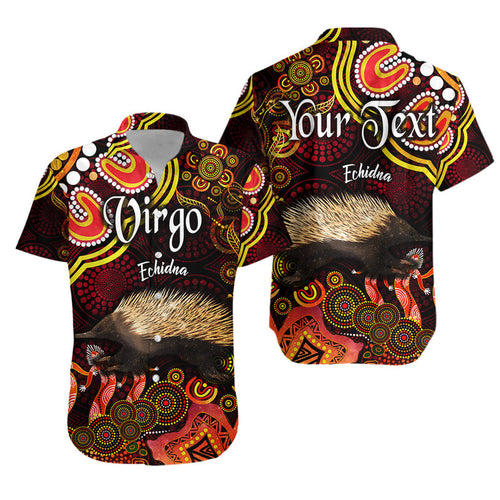 custom-personalised-australian-astrology-hawaiian-shirt-virgo-echidna-zodiac-aboriginal-vibes-red