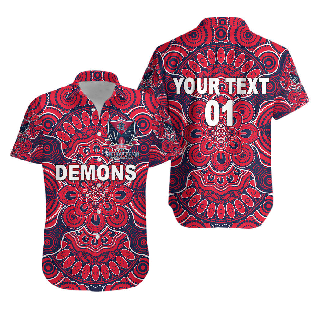 (Custom Personalised) Melbourne Demons Indigenous Hawaiian Shirt Football 2021 Version, Custom Text And Number LT8 - Vibe Hoodie