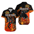 (Custom Personalised) St. George Illawarra Dragons Hawaiian Shirt 2021 Simple Indigenous - Red LT8 - Vibe Hoodie
