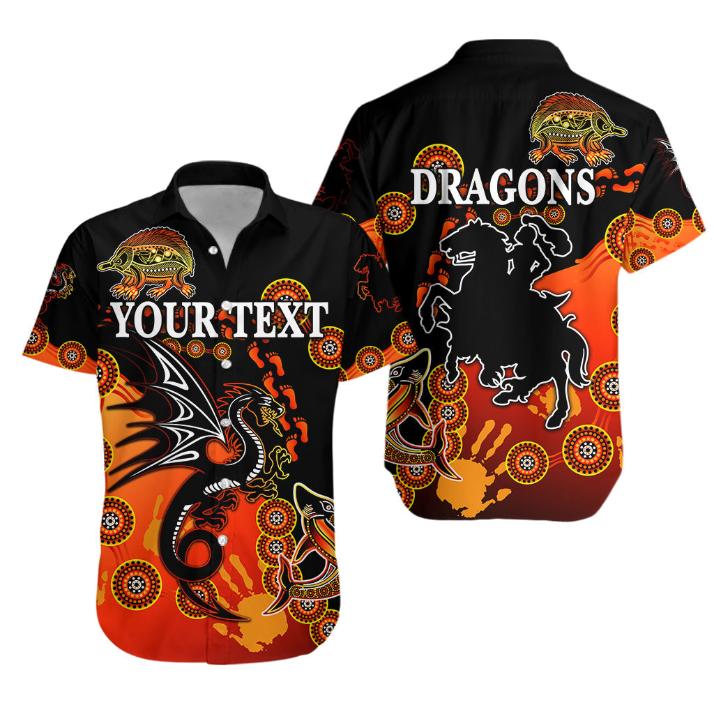 (Custom Personalised) St. George Illawarra Dragons Hawaiian Shirt 2021 Simple Indigenous - Red LT8 - Vibe Hoodie