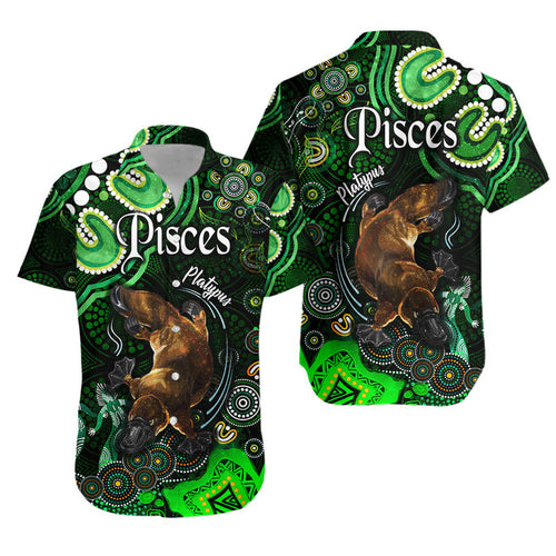 australian-astrology-hawaiian-shirt-pisces-platypus-zodiac-aboriginal-vibes-green