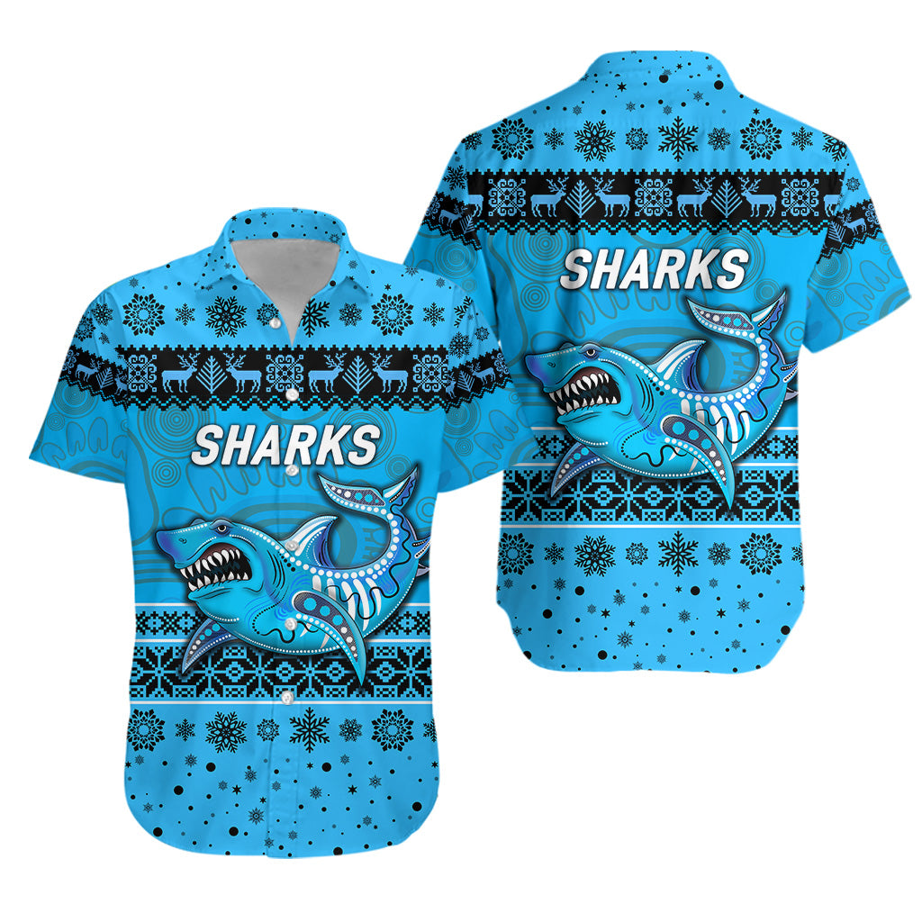 cronulla-sutherland-sharks-hawaiian-shirt-christmas-simple-style-blue