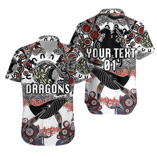 (Custom Personalised) St. George Illawarra Dragons Hawaiian Shirt 2021 Indigenous - White, Custom Text And Number LT8 - Vibe Hoodie