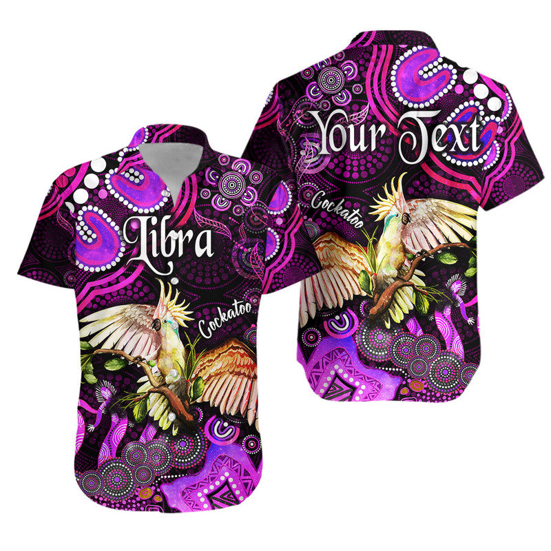 custom-personalised-australian-astrology-hawaiian-shirt-libra-cockatoo-glider-zodiac-aboriginal-vibes-pink