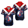 (Custom Personalised) TI TREE Roosters Hawaiian Shirt 2021 Indigenous Vibes - Blue