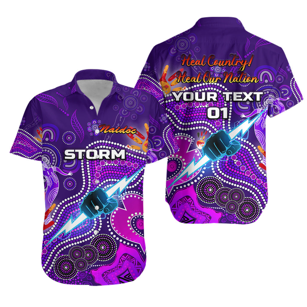 (Custom Personalised) Melbourne Storm Hawaiian Shirt Naidoc Heal Country! Heal Our Nation, Custom Text And Number LT8 - Vibe Hoodie