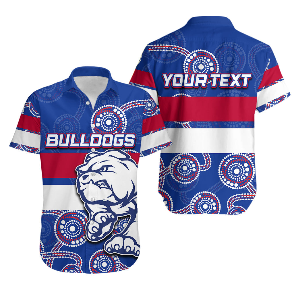 (Custom Personalised)Western Bulldogs Hawaiian Shirt Aboriginal Patterns