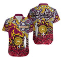 Brisbane Broncos Hawaiian Shirt Anzac Day Poppy Flowers With Aboriginal