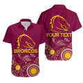 (Custom Personalised)Brisbane Broncos Hawaiian Shirt Aboriginal Symbol LT6 - Vibe Hoodie