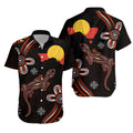 Aboriginal Dot Hawaiian Shirt Lizard and Aboriginal Flag - Vibe Hoodie