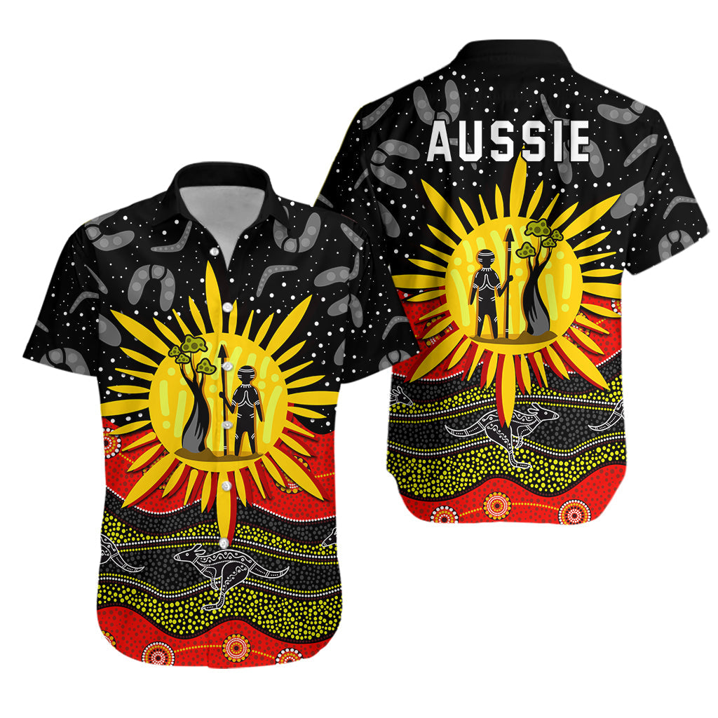 Aboriginal Flag Hawaiian Shirt Energetic Aussie - Vibe Hoodie