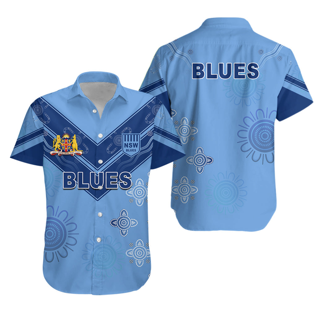 NSW Blues Indigenous Hawaiian Shirt New South Wales LT13 - Vibe Hoodie