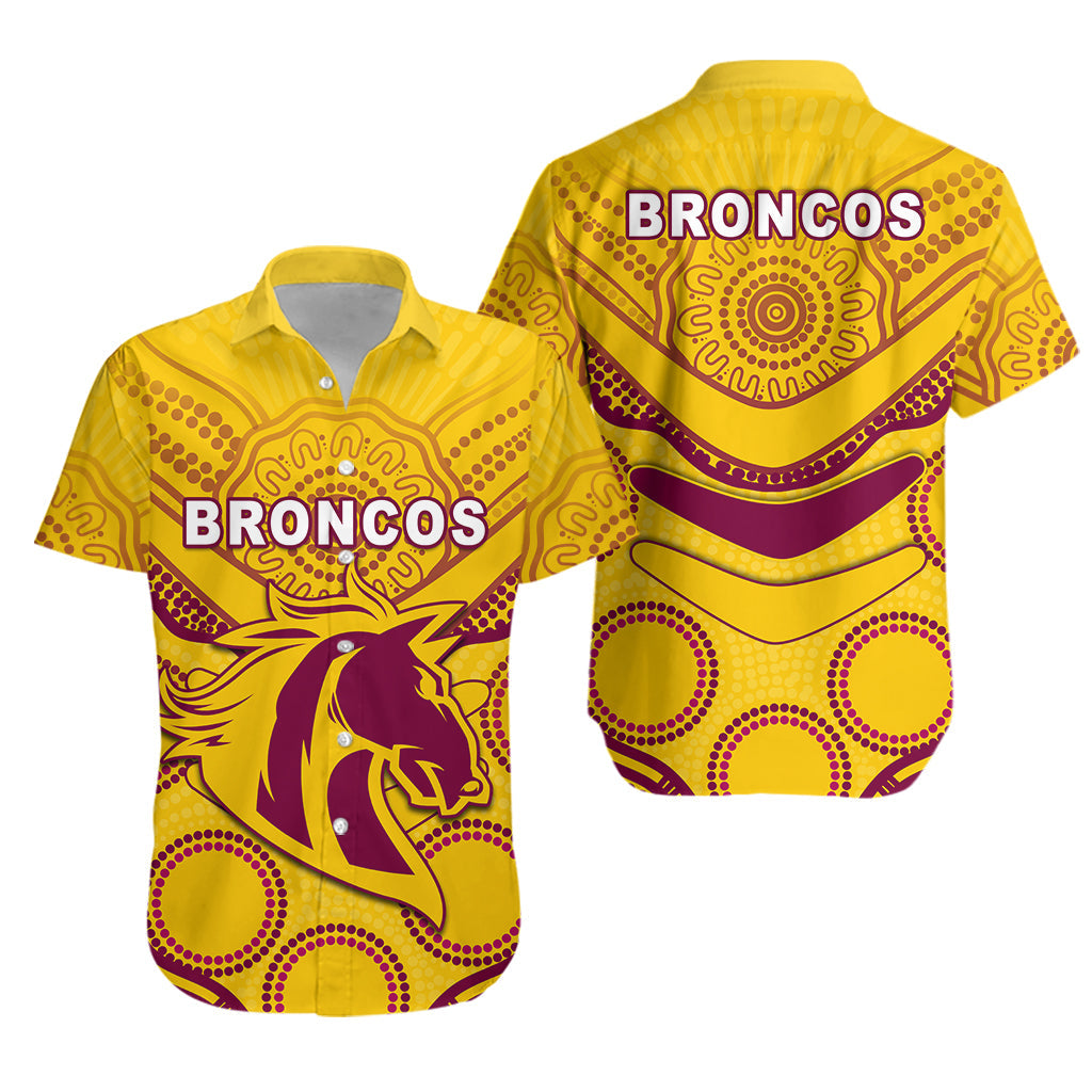 Broncos Indigenous Hawaiian Shirt (Gold) LT13 - Vibe Hoodie