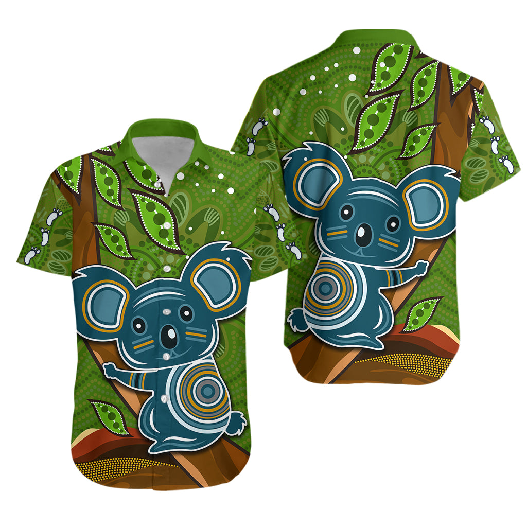 Koala Climbing Tree Hawaiian Shirt Aboriginal Aussie - Vibe Hoodie