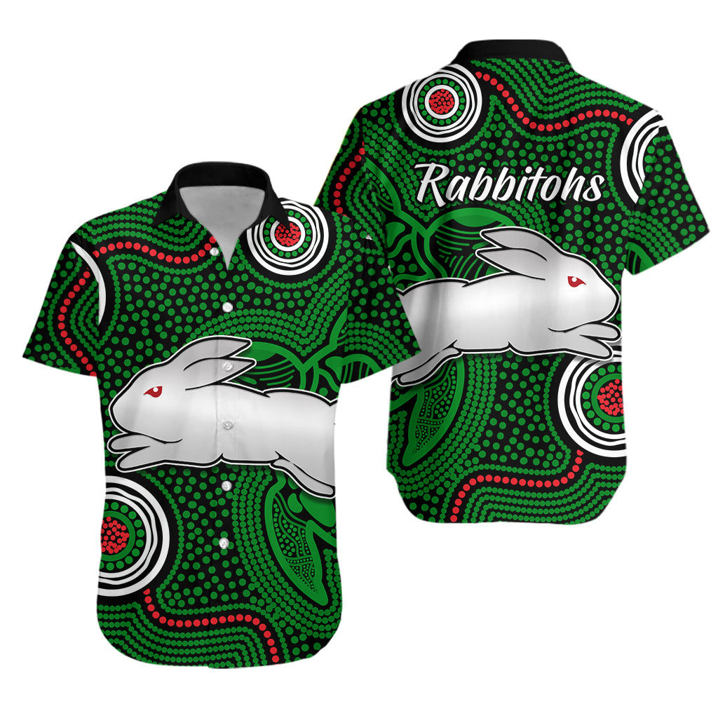 Rabbitohs Indigenous Hawaiian Shirt Simple Green - Vibe Hoodie
