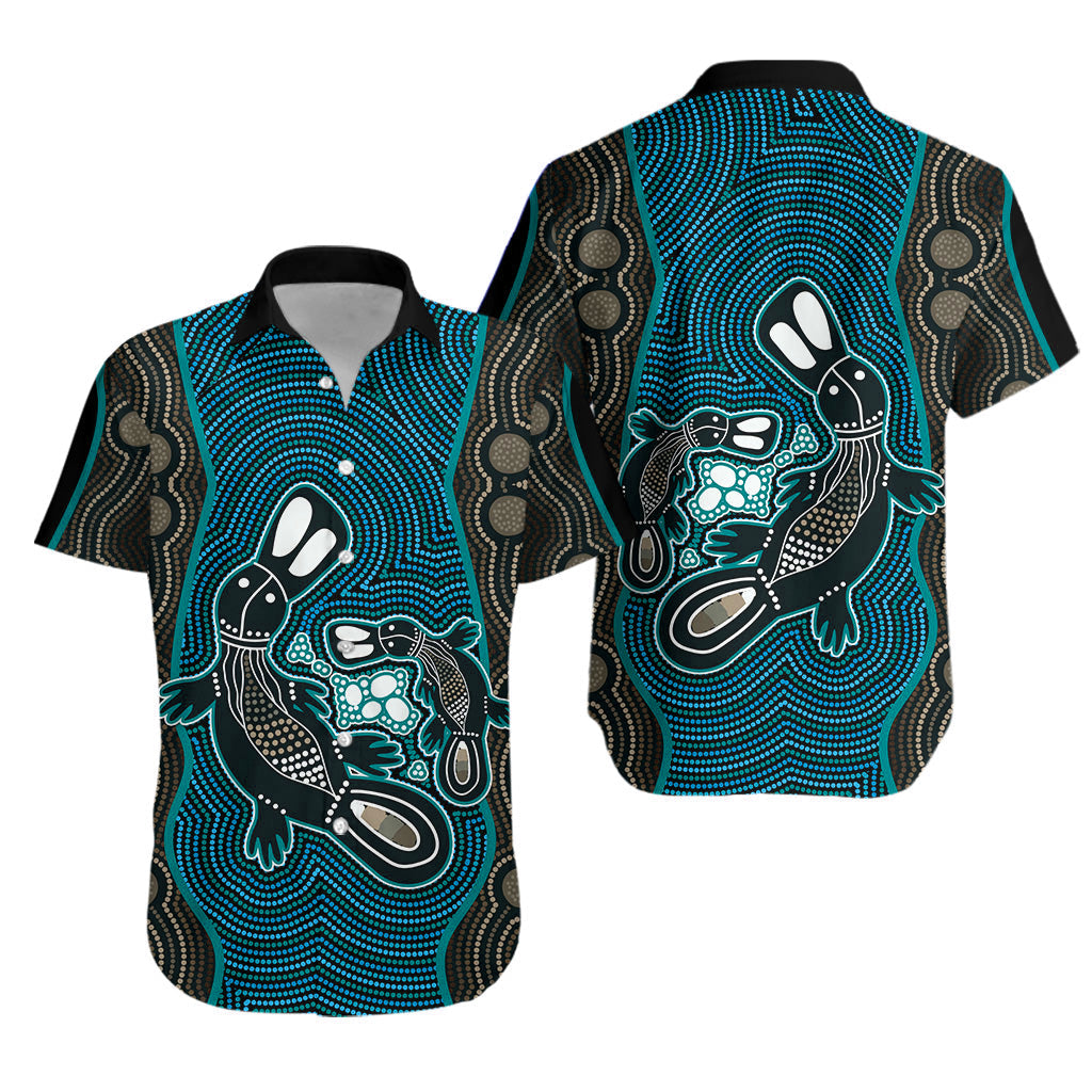 Aboriginal Dot Hawaiian Shirt Platypus Victory Version Blue - Vibe Hoodie