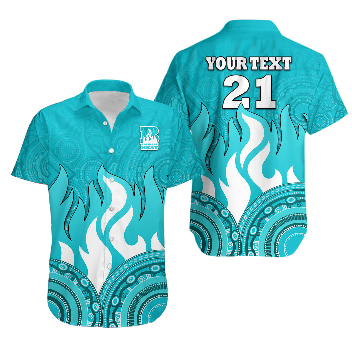 (Custom Personalised) Brisbane Heat Indigenous Aboriginal Arts Hawaiian Shirt LT9