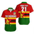 (Custom Personalised) The Chevrons Cricket Mix Zimbabwe Flag and Indigenous Pattern Hawaiian Shirt LT9
