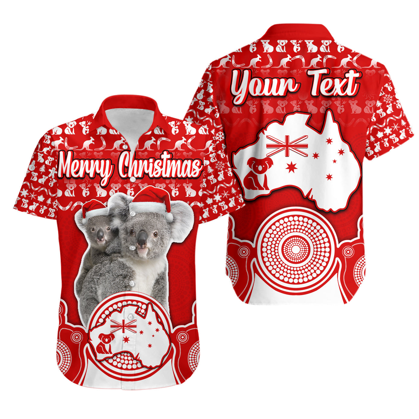 custom-personalised-australian-koala-christmas-vibe-with-aboriginal-dot-painting-style-no1-hawaiian-shirt
