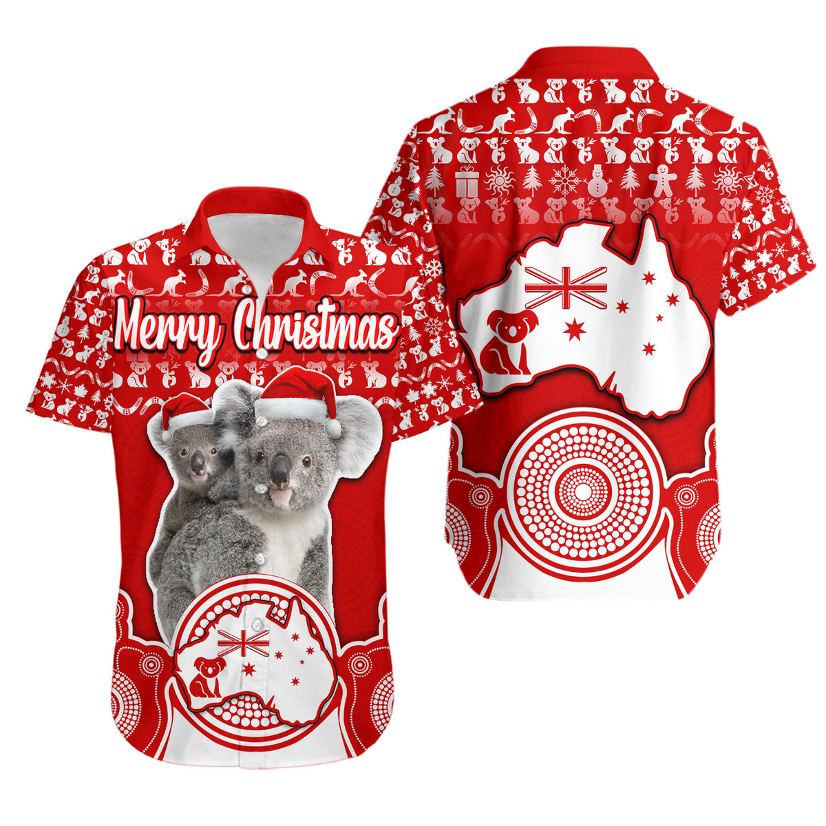 australian-koala-christmas-vibe-with-aboriginal-dot-painting-style-no1-hawaiian-shirt