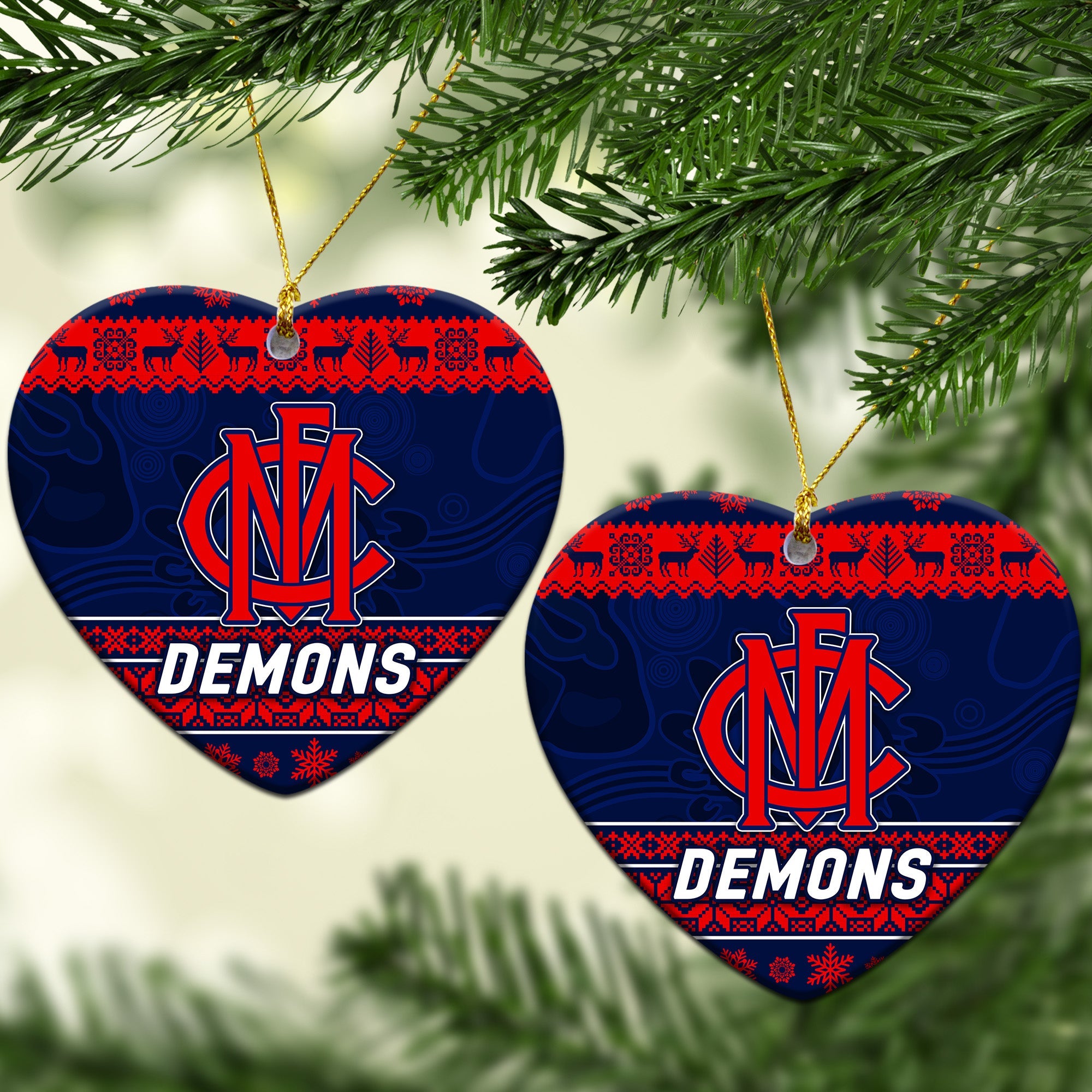 melbourne-demons-christmas-ornament-simple-style