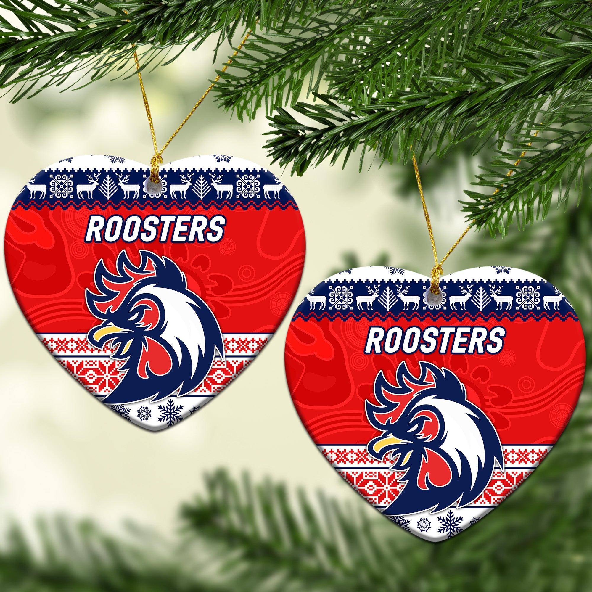 sydney-roosters-christmas-ornament-simple-style-white