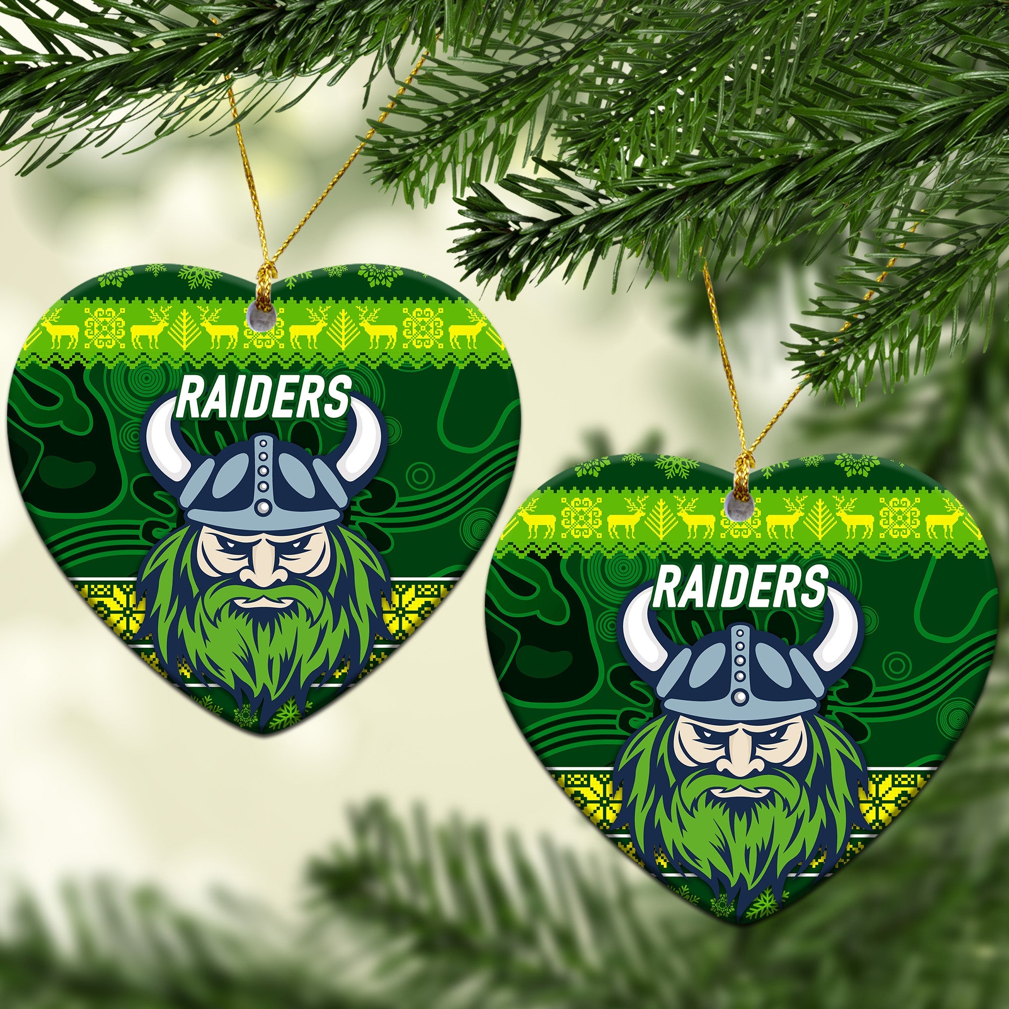 canberra-raiders-christmas-ornament-simple-style-dark-green