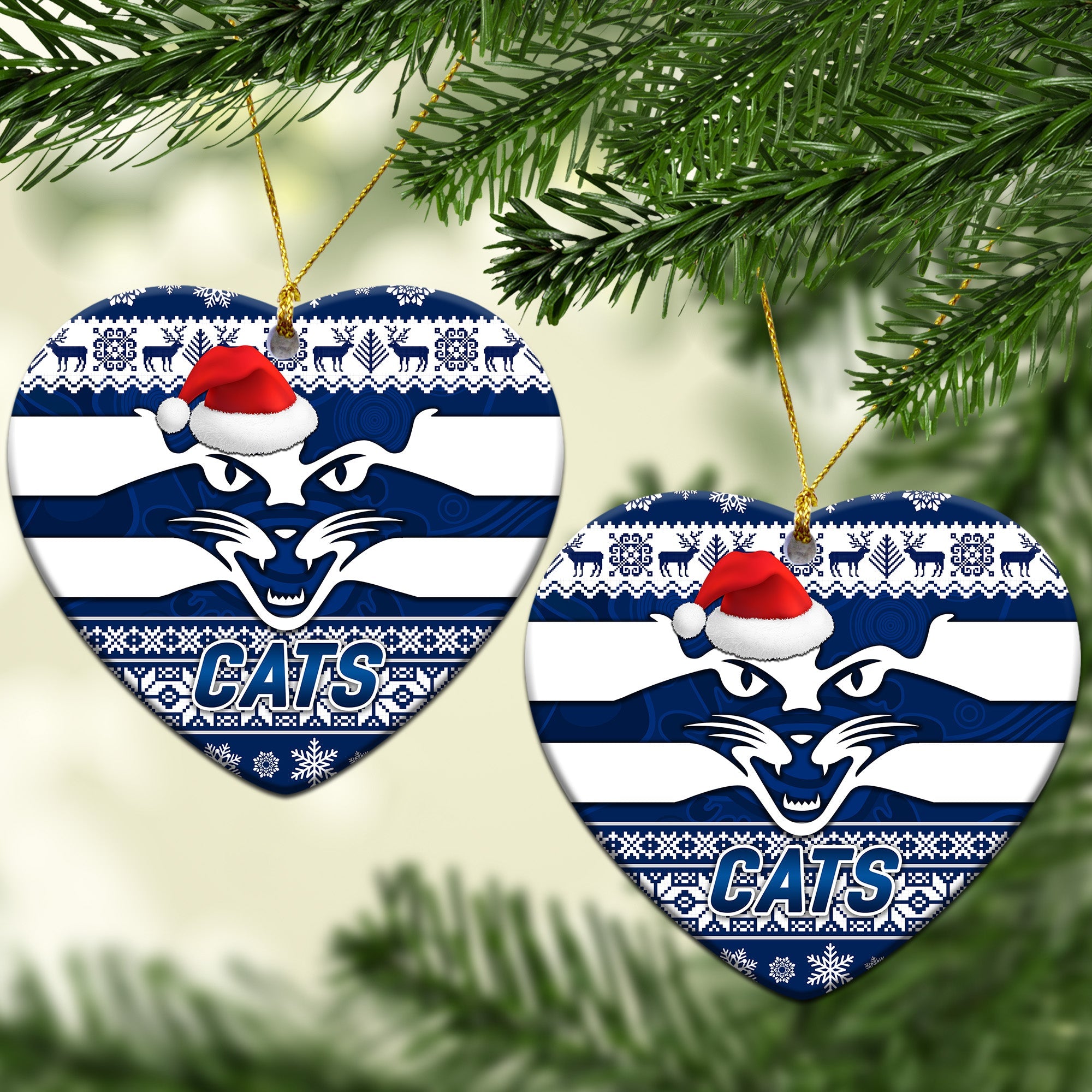 geelong-cats-christmas-ornament-simple-style
