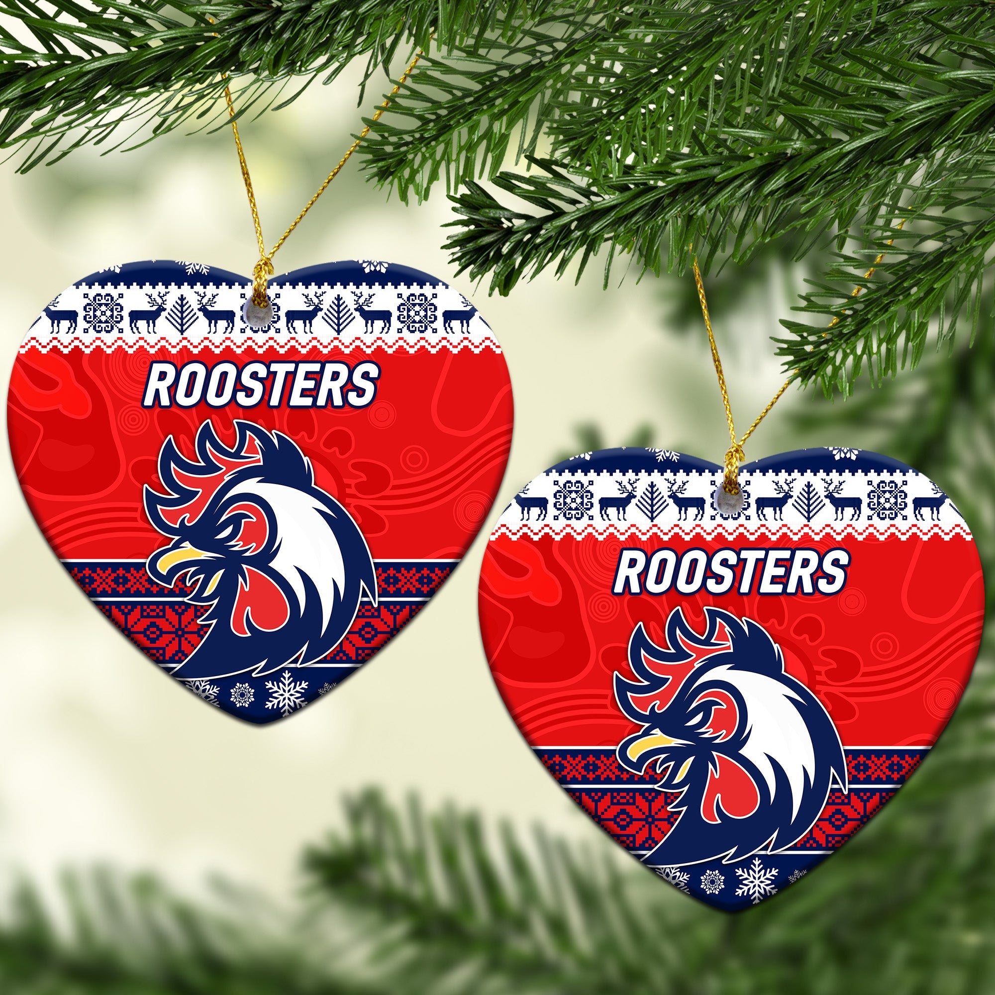 sydney-roosters-christmas-ornament-simple-style-blue