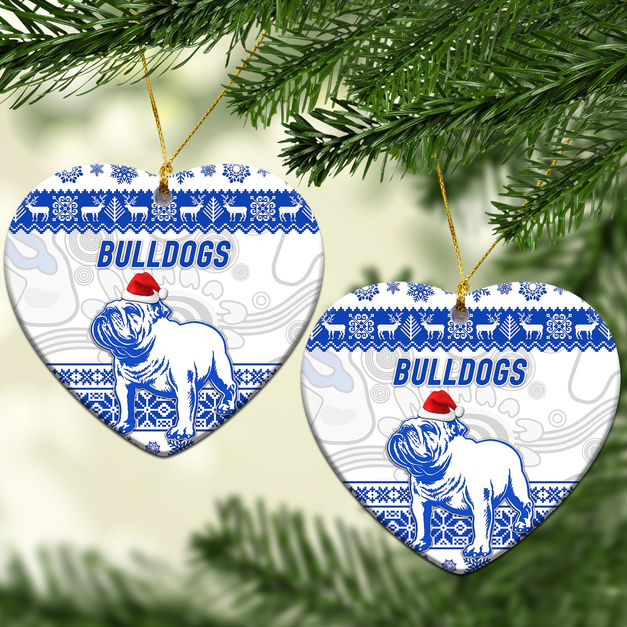 canterbury-bankstown-bulldogs-christmas-ornament-simple-style-white