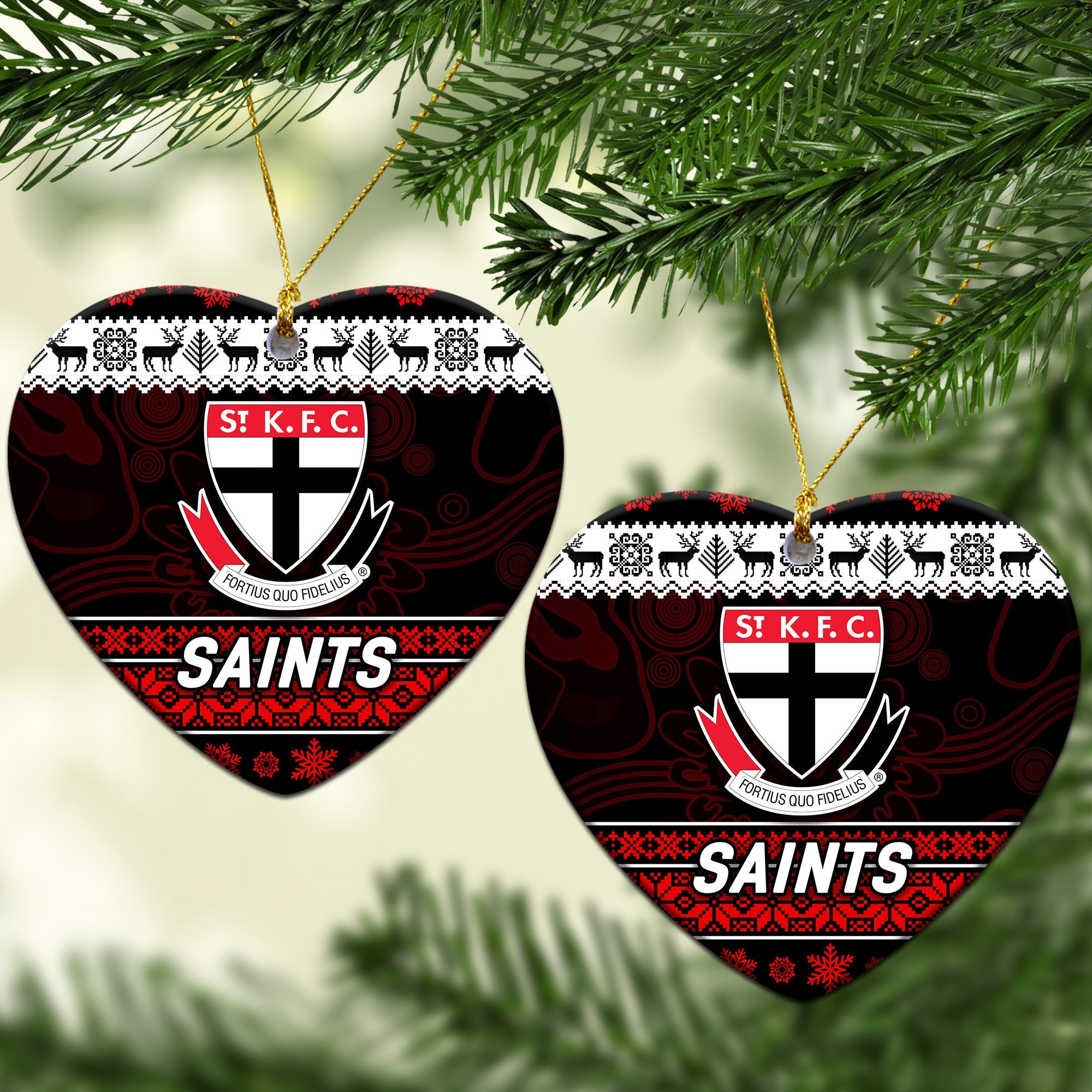 st-kilda-saints-christmas-ornament-simple-style