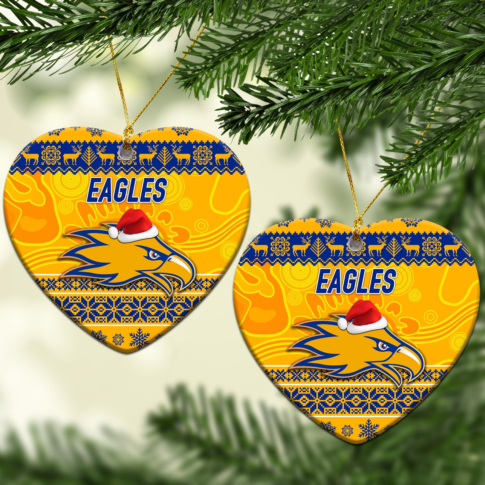 west-coast-eagles-christmas-ornament-simple-style-gold