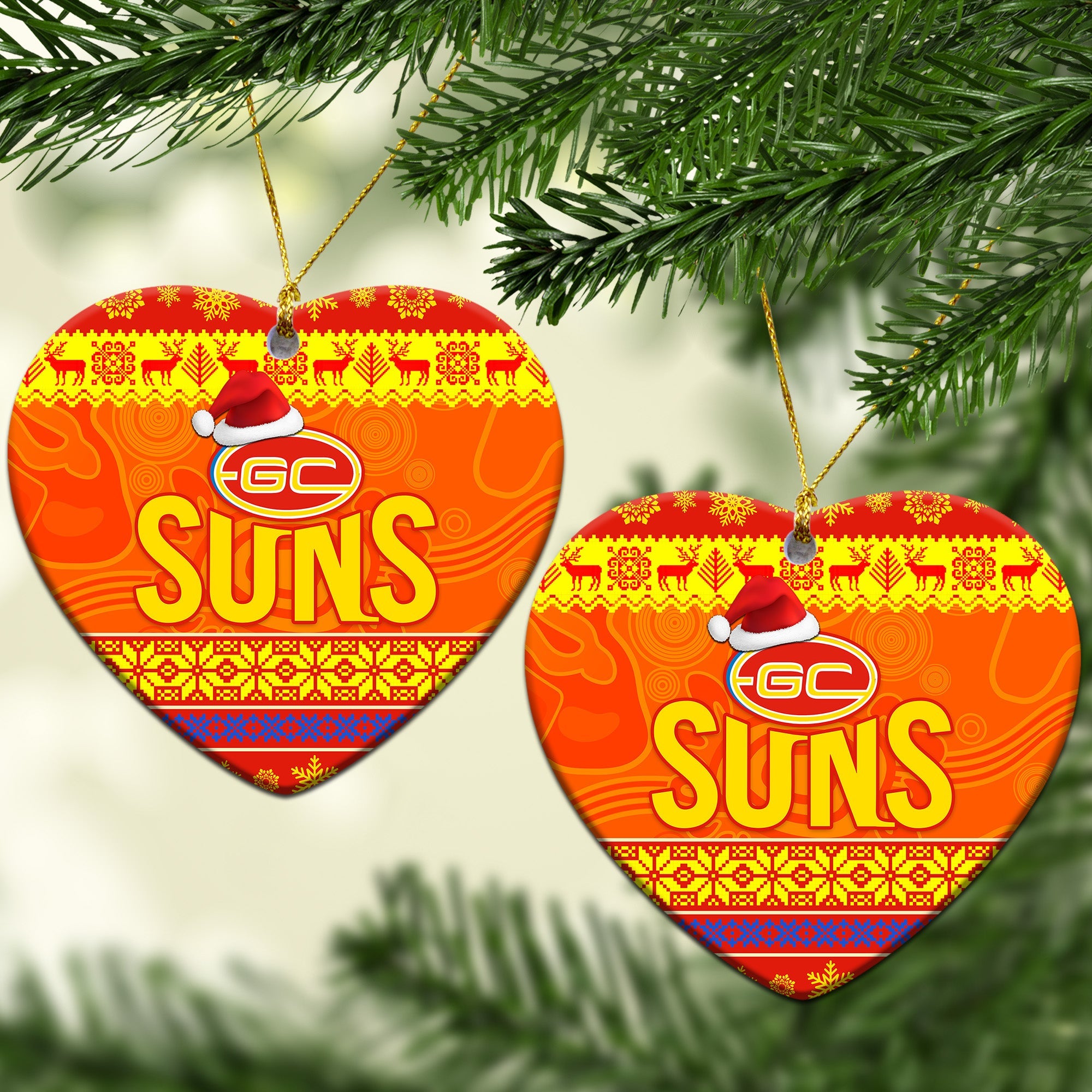 gold-coast-suns-christmas-ornament-simple-style