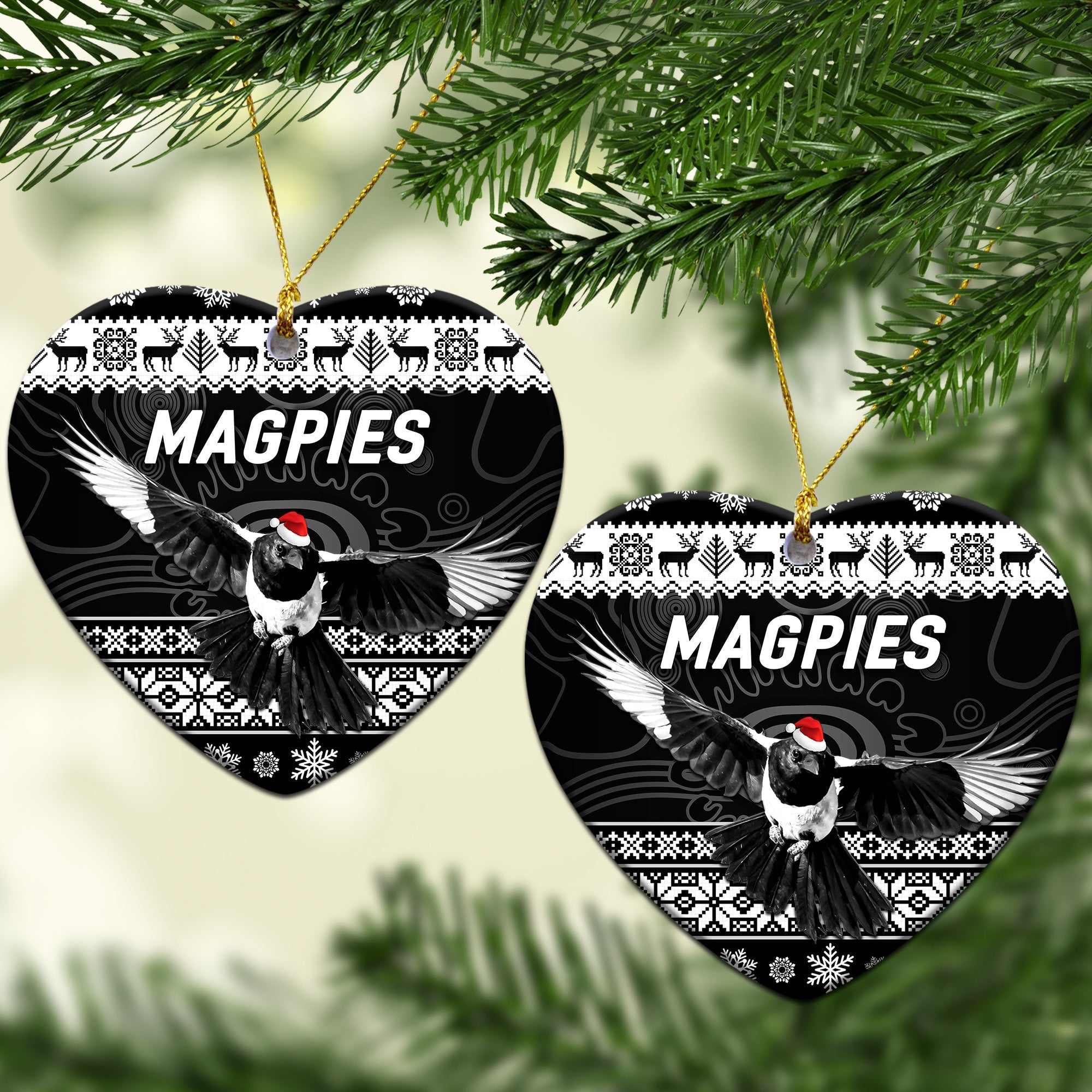 collingwood-magpies-christmas-ornament-simple-style