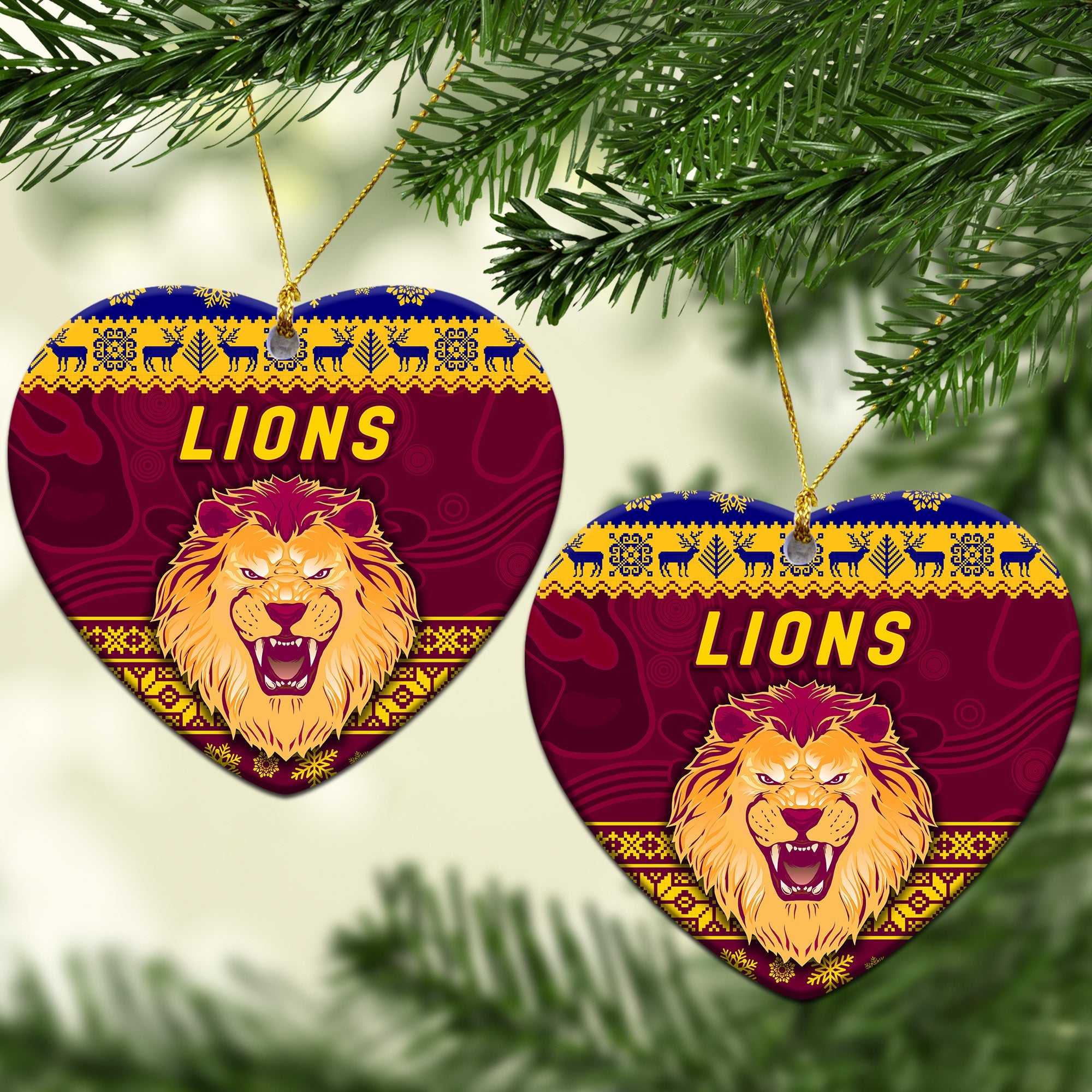brisbane-lions-christmas-ornament-simple-style