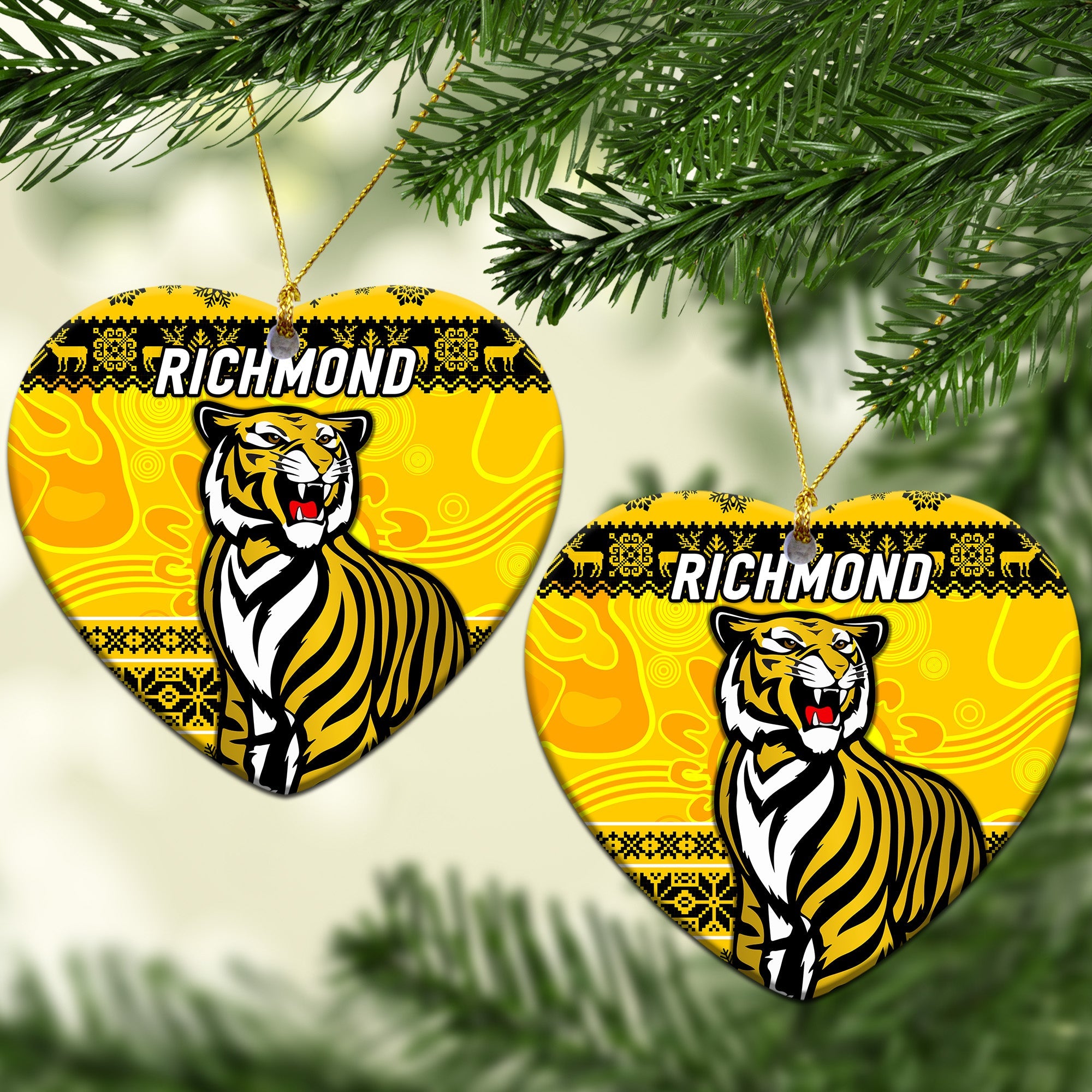 richmond-tigers-christmas-ornament-simple-style-yellow