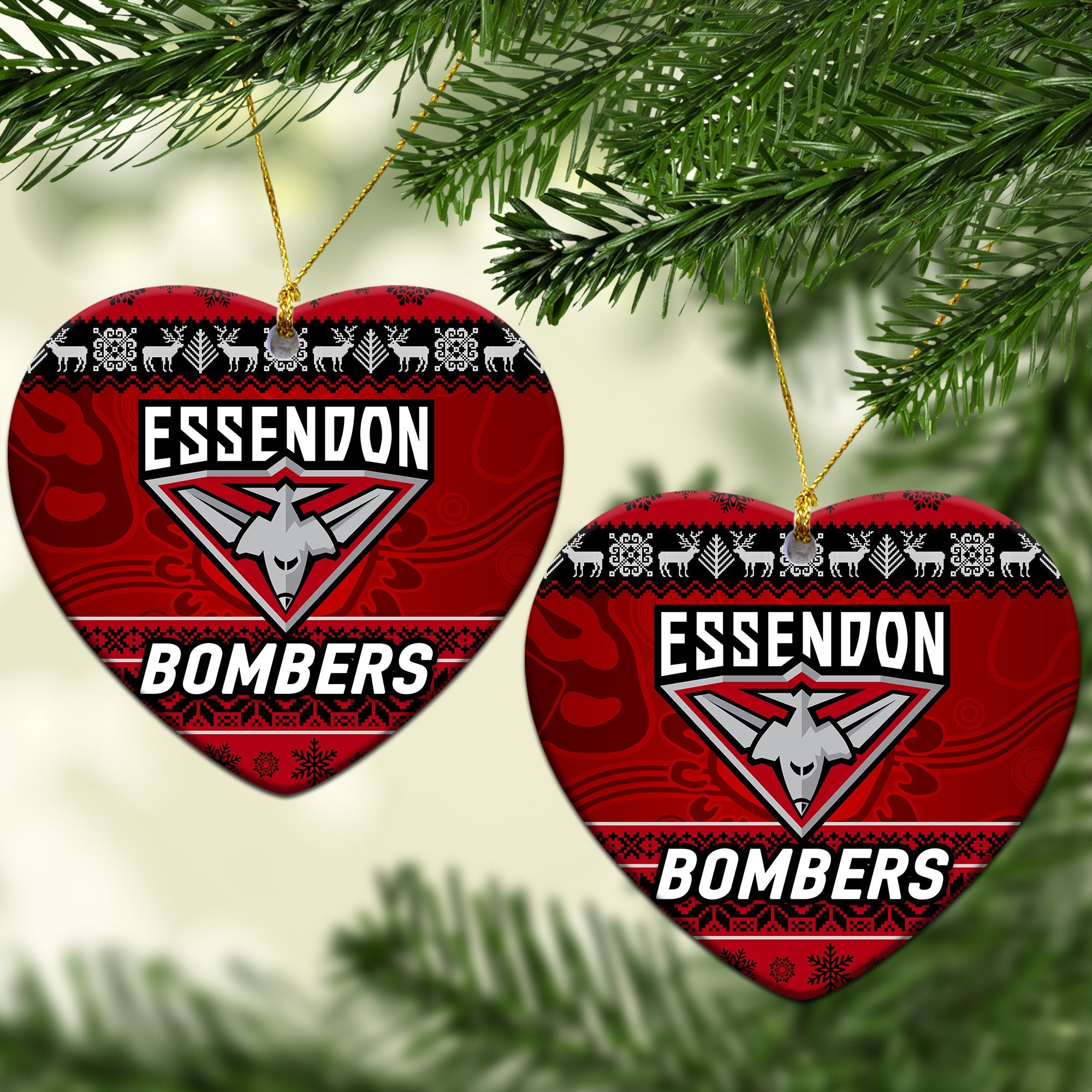 essendon-bombers-christmas-ornament-simple-style-red
