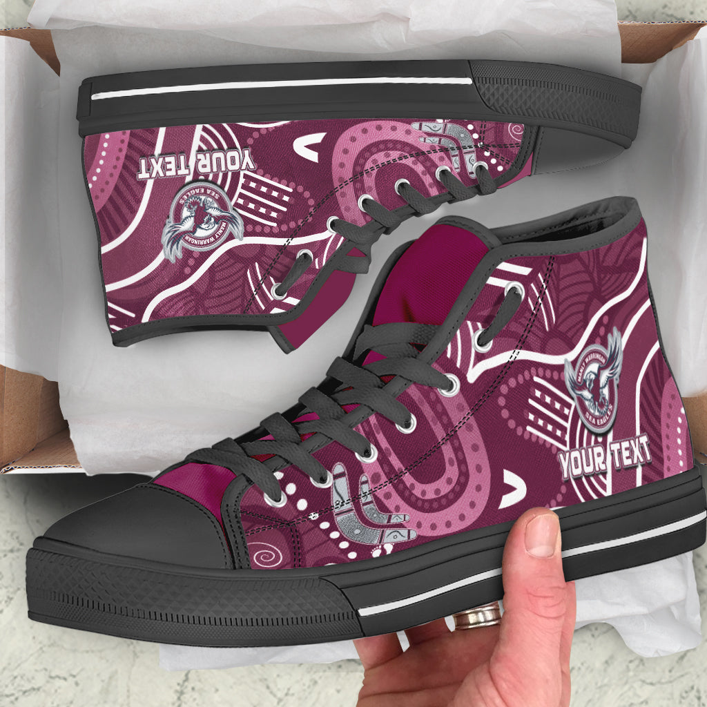 custom-personalised-sea-eagles-rugby-high-top-shoes-aboriginal-boomerang-go-premiers-manly-warringah